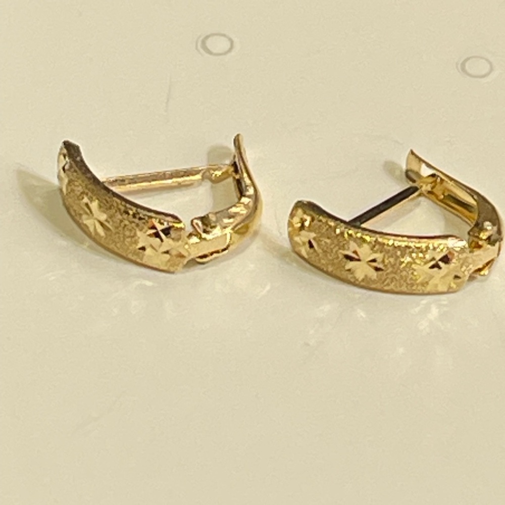 18 k Earrings hoop style , 0.93 grams of gold. - Picture 3 of 6
